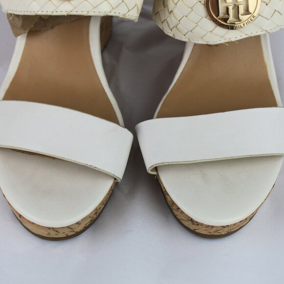 Free with Any Purchase- Tommy Hilfiger 6m Cream Open Toe Cork Wedge Sandals - Picture 4 of 10